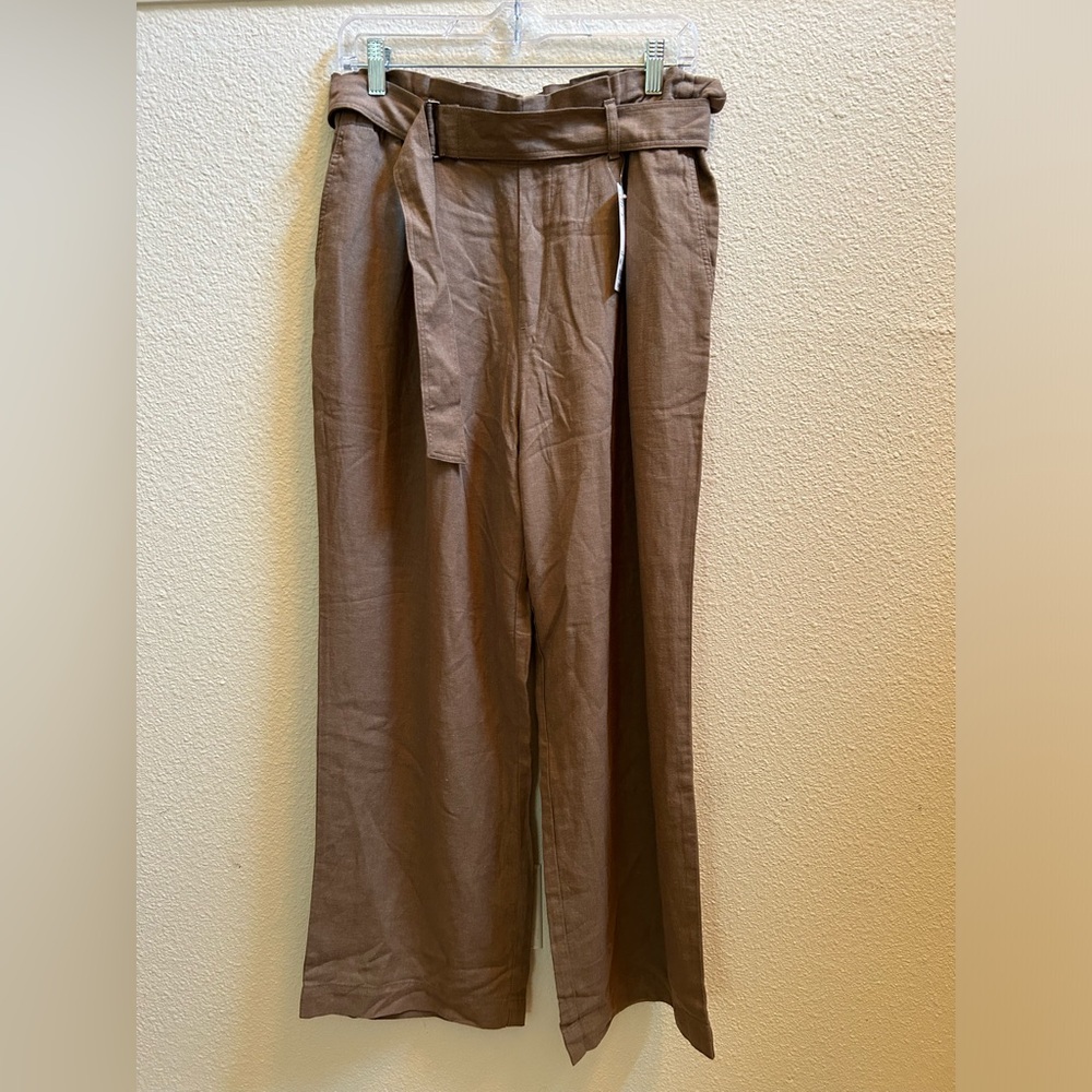 Uniqlo Tan Wide Leg High-Waisted Pants Size M - Picture 5 of 9